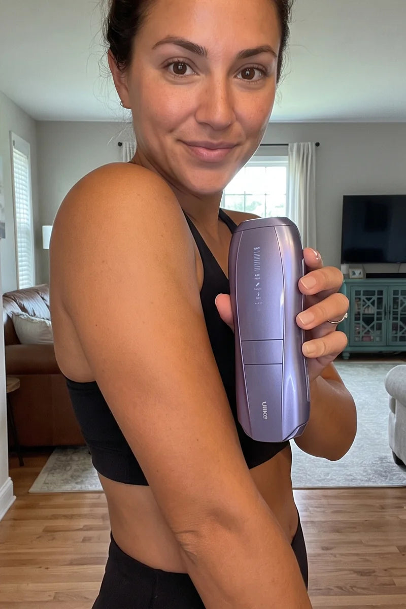 Woman at home holding up the Air 10