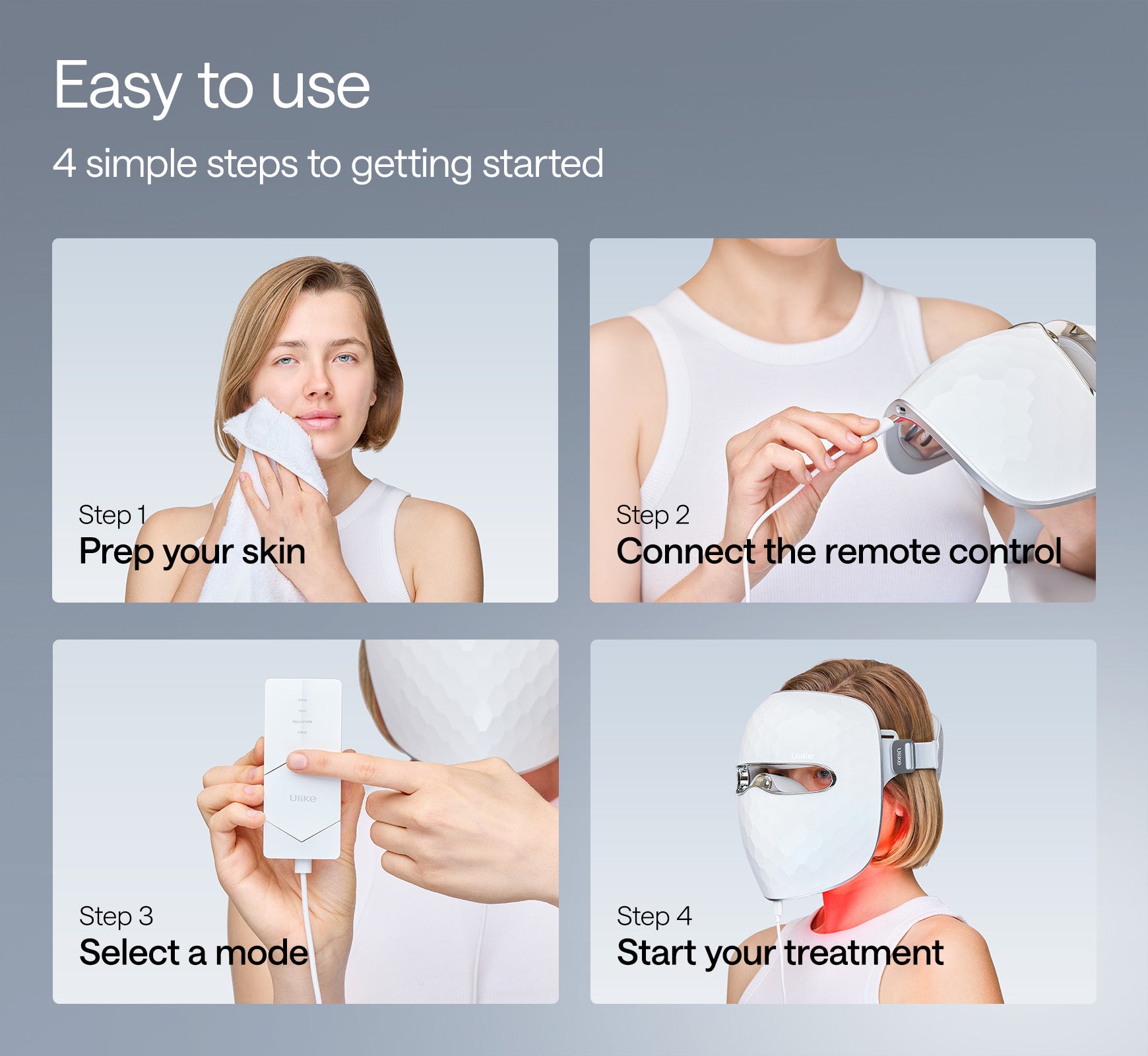 How to use Ulike ReGlow LED light therapy mask in 4 steps