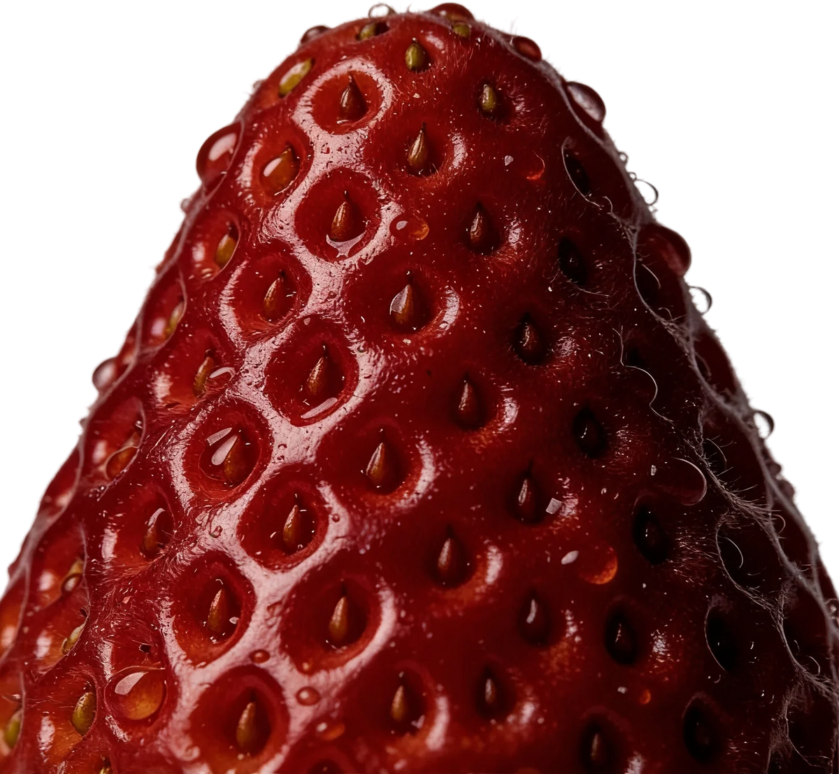 Close-up of strawberry skin texture